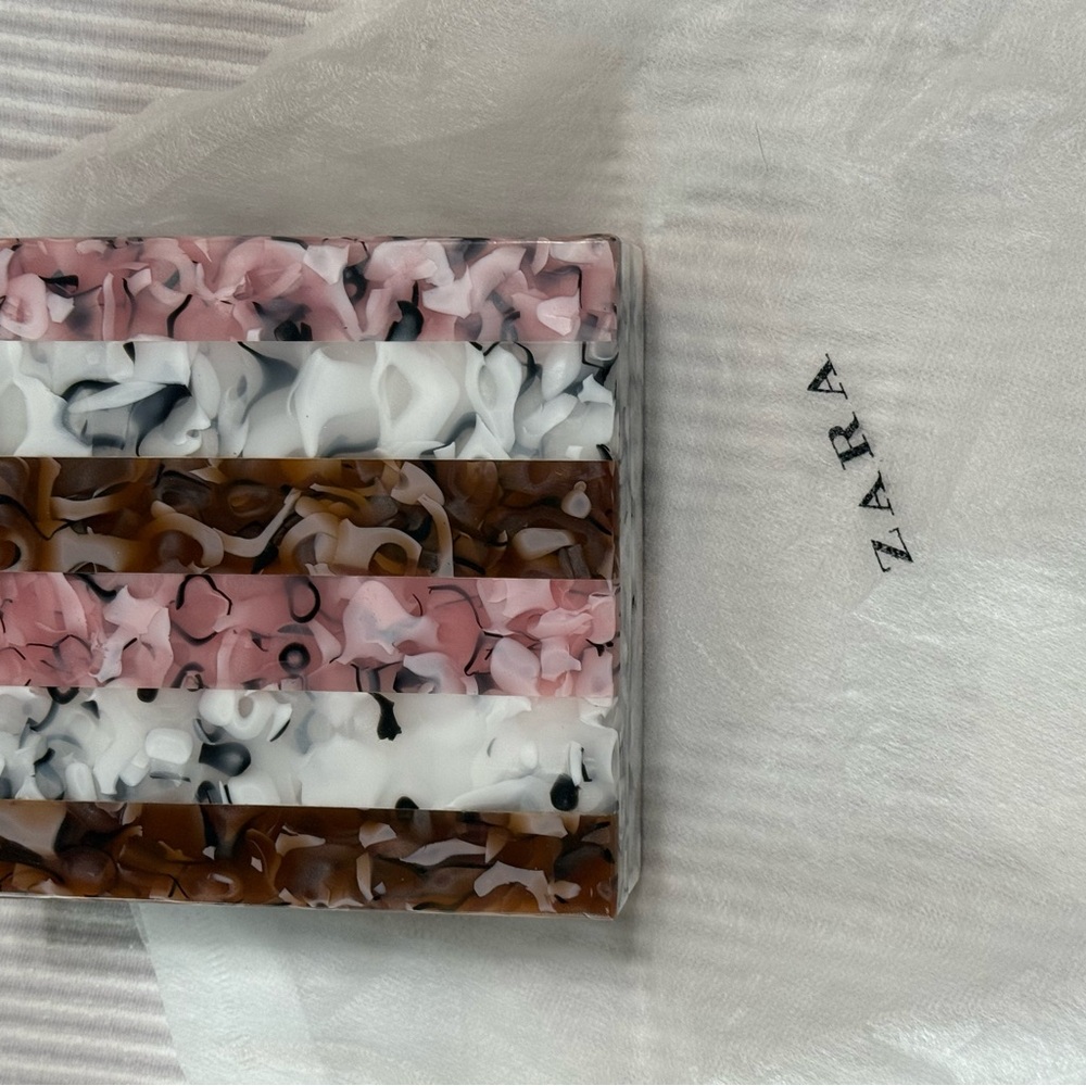 Zara Pink and Brown Elegant Clutch Wristlet